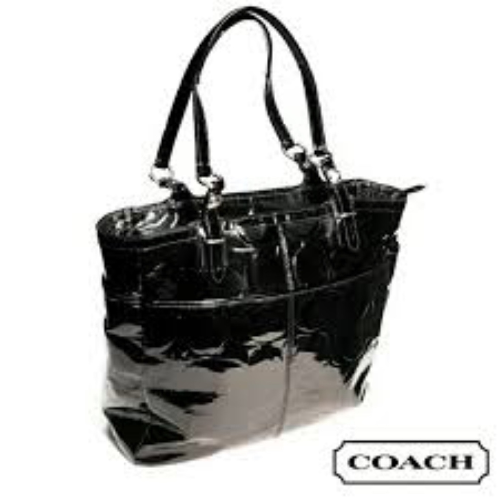Coach Black Patent Leather Tote